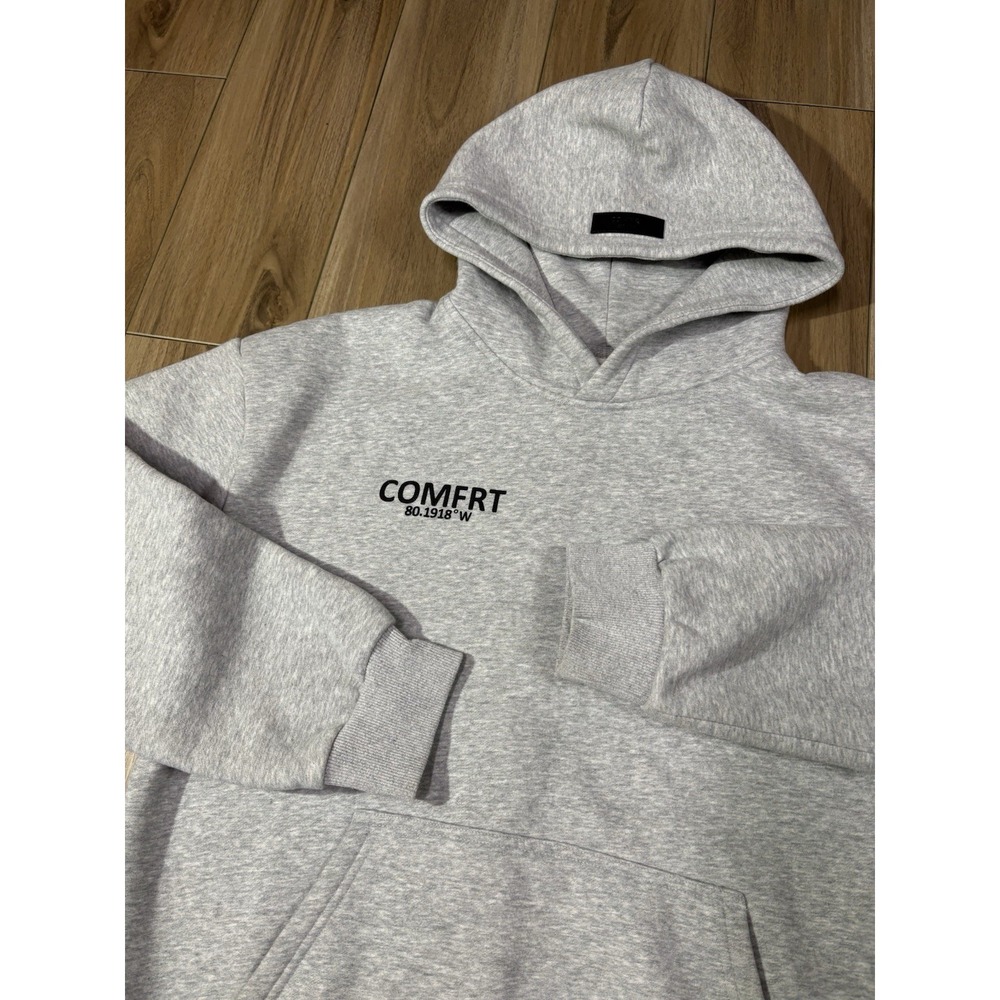 Comfrt Hoodie Mens M Gray Pullover Oversized Fleece Heavyweight Baggy Hooded
